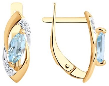 Серьги Diamant 51-320-01018-1 вес 2.27 г золото, топаз купить,247882