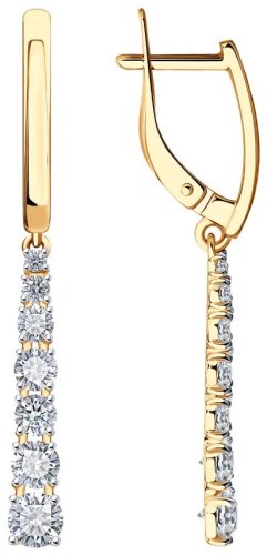 Серьги SOKOLOV 027490 вес 3.3 г золото, фианит купить,266397