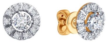 Пусеты Diamant 51-222-02501-1 вес 1.73 г золото, бриллиант купить,874851