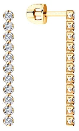 Серьги SOKOLOV 029765 вес 2.92 г золото, фианит купить,239999