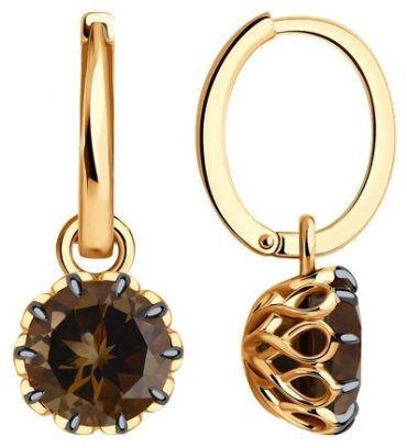 Серьги Diamant 51-321-01811-3 вес 3.94 г золото, топаз купить,296393