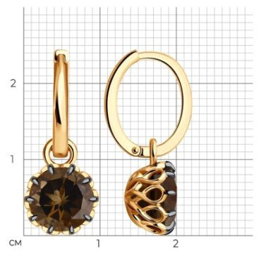 Серьги Diamant 51-321-01811-3 вес 3.94 г золото, топаз купить,296393