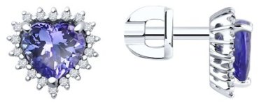 Пусеты SOKOLOV 6024434-3 вес 2.18 г золото, бриллиант купить,666440