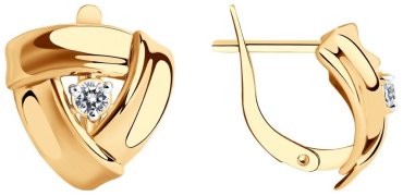 Серьги Diamant 51-120-01255-1 вес 3.23 золото, фианит купить,317792