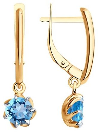 Серьги Diamant 51-321-01774-1 вес 3.18 г золото, топаз купить,256561
