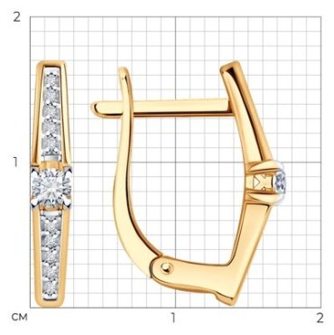 Серьги Diamant 51-220-01760-1 вес 2.54 г золото, бриллиант купить,569613