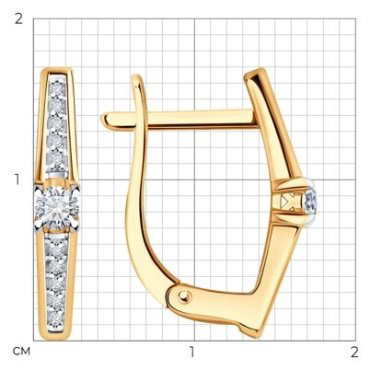 Серьги Diamant 51-220-01760-1 вес 2.54 г золото, бриллиант купить,569613