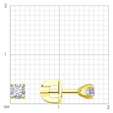 Серьги Diamant 53-222-01748-1 вес 1.22 г золото, бриллиант купить,630263