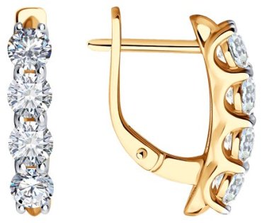 Серьги Diamant 51-220-02526-1 вес 3.61 г золото, бриллиант купить,2365875