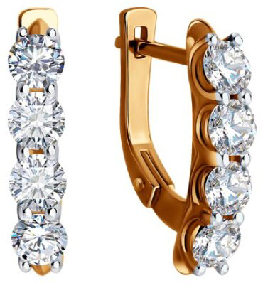 Серьги Diamant 51-220-02526-1 вес 3.61 г золото, бриллиант купить,2365875