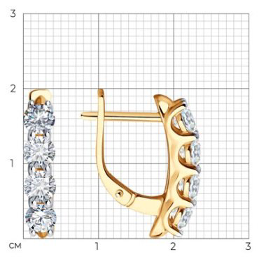 Серьги Diamant 51-220-02526-1 вес 3.61 г золото, бриллиант купить,2365875