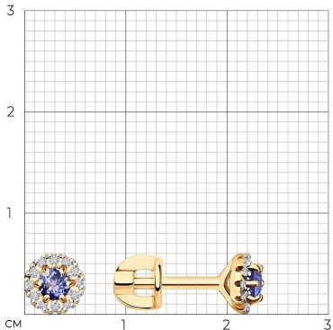 Серьги SOKOLOV 6024252 вес 1.65 г золото, танзанит купить,281444