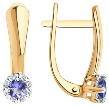 Серьги SOKOLOV 6024081 вес 2 г золото, бриллиант, танзанит купить,NaN