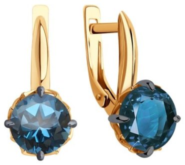 Серьги Diamant 51-320-01763-2 вес 3.86 г золото, топаз купить,413456