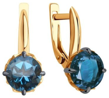 Серьги Diamant 51-320-01763-2 вес 3.86 г золото, топаз купить,413456