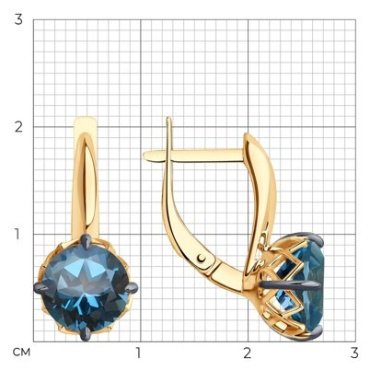 Серьги Diamant 51-320-01763-2 вес 3.86 г золото, топаз купить,413456