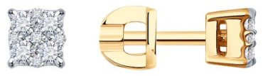 Серьги SOKOLOV 1022288 вес 1.89 г золото, бриллиант купить,857188