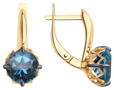 Серьги Diamant 51-320-01763-2 вес 3.86 г золото, топаз купить,413456