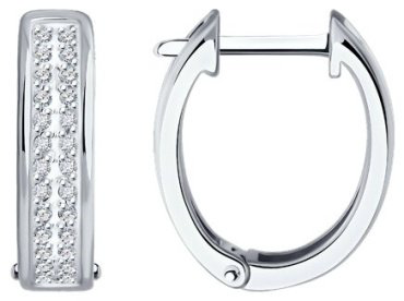 Серьги Diamant 52-220-01922-1 вес 2.69 г золото, бриллиант купить,479090