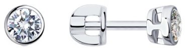 Пусеты SOKOLOV 9020024-5 вес 1.57 г золото, бриллиант купить,759307