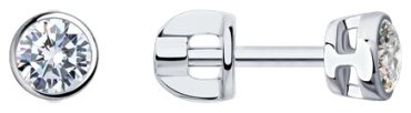 Пусеты SOKOLOV 9020024-5 вес 1.57 г золото, бриллиант купить,759307