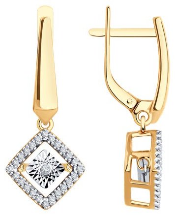 Серьги Diamant 51-221-02620-1 вес 4.33 г золото, бриллиант купить,1022580