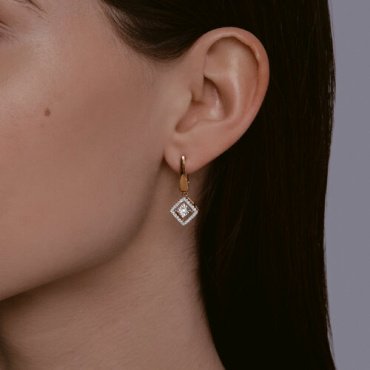 Серьги Diamant 51-221-02620-1 вес 4.33 г золото, бриллиант купить,1022580