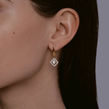 Серьги Diamant 51-221-02620-1 вес 4.33 г золото, бриллиант купить,1022580