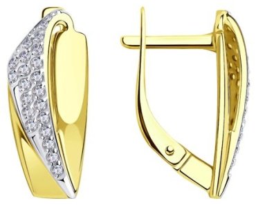 Серьги Diamant 53-120-00956-1 вес 3.08 г золото, фианит купить,274881