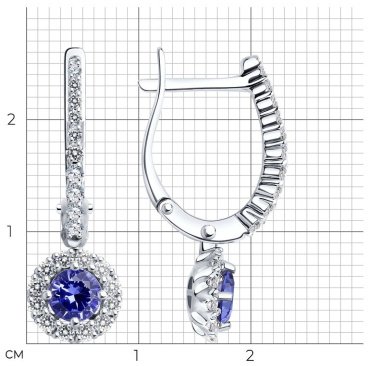 Серьги SOKOLOV 6024276-3 вес 3.71 г золото, бриллиант, танзанит купить,972208