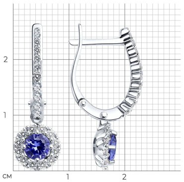 Серьги SOKOLOV 6024276-3 вес 3.71 г золото, бриллиант, танзанит купить,972208