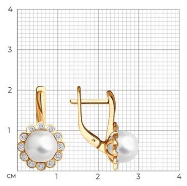 Серьги Diamant 51-220-02036-1 вес 4.02 г золото, жемчуг купить,419479