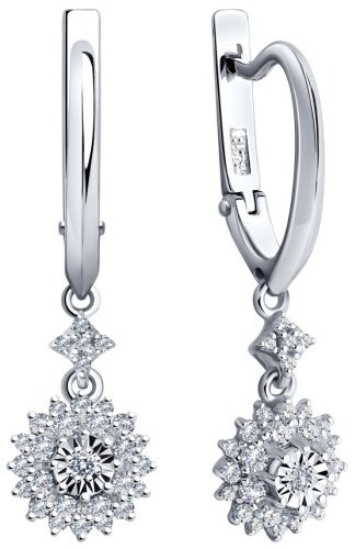 Серьги SOKOLOV 1021500 вес 3.71 г золото, бриллиант купить,949998