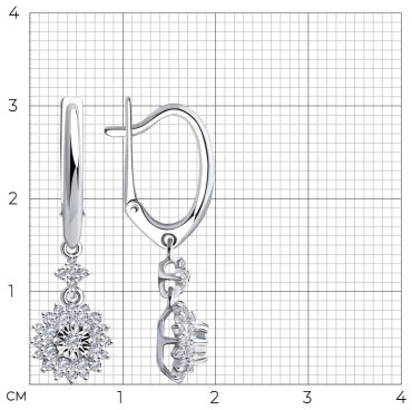 Серьги SOKOLOV 1021500 вес 3.71 г золото, бриллиант купить,949998