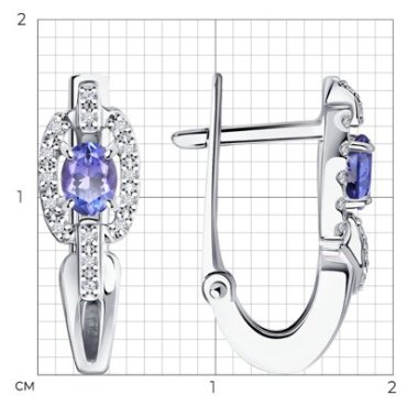 Серьги SOKOLOV 6024400-3_s вес 2.51 г золото, бриллиант, танзанит купить,NaN