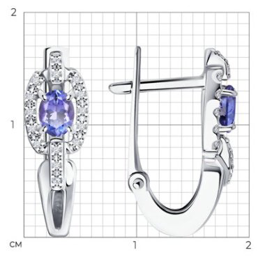 Серьги SOKOLOV 6024400-3_s вес 2.51 г золото, бриллиант, танзанит купить,NaN
