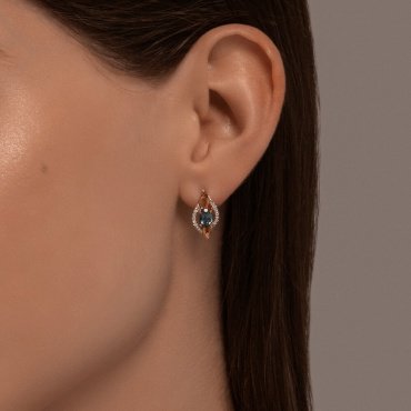 Серьги SOKOLOV 72-00381 вес 2.62 г золото, топаз купить,477773
