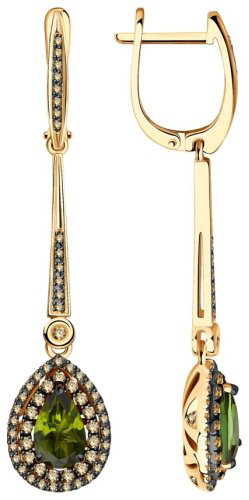 Серьги SOKOLOV 6024267 вес 3.59 г золото, бриллиант, турмалин - ForteMarket Серьги SOKOLOV 6024267 вес 3.59 г золото, бриллиант, турмалин купить,1389654