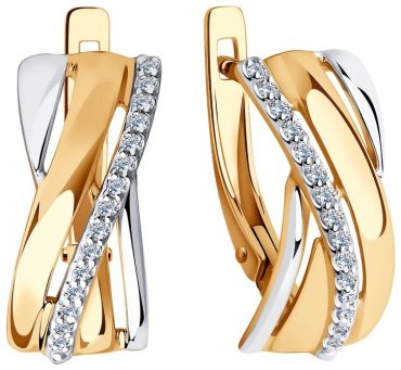 Серьги SOKOLOV 028746 вес 3.1 г золото, фианит купить,300833
