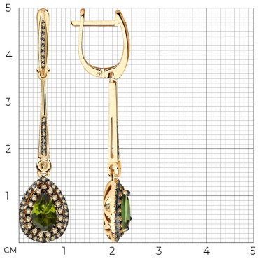Серьги SOKOLOV 6024267 вес 3.59 г золото, бриллиант, турмалин - ForteMarket Серьги SOKOLOV 6024267 вес 3.59 г золото, бриллиант, турмалин купить,1389654