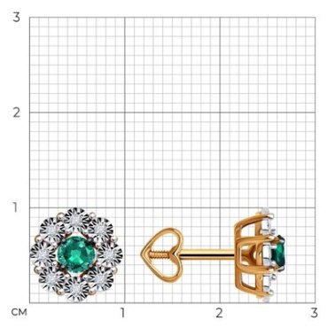 Пусеты Diamant 51-222-01776-5 вес 2.17 г золото, бриллиант купить,569105