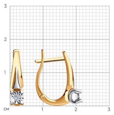 Серьги Diamant 51-220-01465-1 вес 2.82 г золото, бриллиант купить,571469