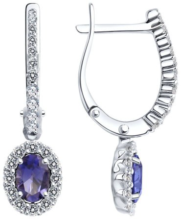 Серьги SOKOLOV 6024275-3 вес 3.75 г золото, бриллиант, танзанит купить,1266970