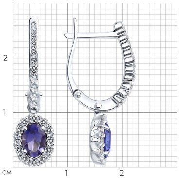 Серьги SOKOLOV 6024275-3 вес 3.75 г золото, бриллиант, танзанит купить,1266970