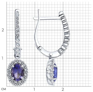 Серьги SOKOLOV 6024275-3 вес 3.75 г золото, бриллиант, танзанит купить,1266970