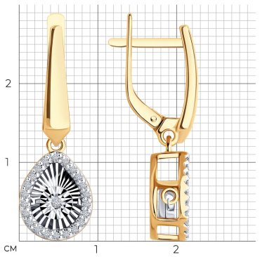 Серьги Diamant 51-221-02608-1 вес 4.7 г золото, бриллиант купить,1087504