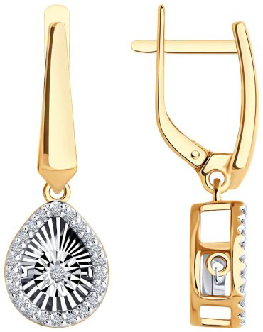 Серьги Diamant 51-221-02608-1 вес 4.7 г золото, бриллиант купить,1087504
