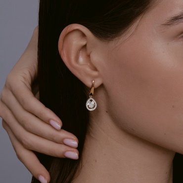 Серьги Diamant 51-221-02608-1 вес 4.7 г золото, бриллиант купить,1087504