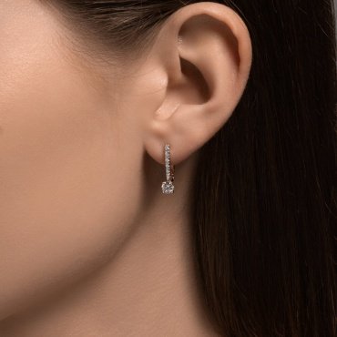 Серьги Diamant 51-220-02416-1 вес 2.27 г золото, бриллиант купить,2048034