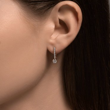 Серьги Diamant 51-220-02416-1 вес 2.27 г золото, бриллиант купить,2048034